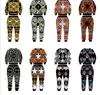 .Wholesale-eaca harajuku nieuwe mode mannen / vrouwen 3d sweatshirt sport pak unisex print bloem 3d trainingspakken hoodies + jogger broek set