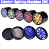 Herbal Grinder Lighting Machine CNC 4Layers 63mm diameter Metal Clear Tooth filter net Sharpstone dry herb vaporizer pen vapor Gri2795695