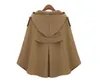 Wielka Brand New Fashion Jesień Zima Brown Marynarka Cashmere Kapturem Płaszcz Cape Nibbuns Kobiety Cloak Casacos Femininos Darmowa Wysyłka