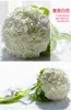 2018 Beautiful Wedding Bridal Bouquet Wedding Decoration Bridesmaid Flower Pearls with Silk Rose Purle Ivory Pink and Red 18 piece7969469