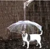 Fajne dostawy zwierząt domowych Przydatne Przezroczyste Pe Pet Parasol Małe Pies Parasol Gear Rain Gear z prowadzeniem psem Utrzymuje Pet Suche wygodne w deszczu