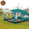 Ultralarge Outdoor Whole 6 10 12 People Camping 4Season Tent Tent Out من غرفتي نوم ، خيمة كبيرة عالية الجودة لحزب التخييم Te te