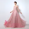 Burgundy Navy Pink Prom Dresses Illion長袖フォーマルパーティーガウン2019スペシャル機会ドレスAラインジュエル真珠の真珠の真珠の真珠