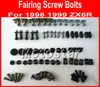 Good Professional Motorcycle Fairing screws kit لكاواساكي 1998 1999 ZX6R 98 99 ZX 6R الأسود ما بعد البيع fairings البراغي أجزاء المسمار