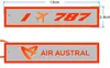 J'aime l'avion 787 Air Austral Aviation Porte-clés brodés Porte-clés 13 x 2,8 cm 100pcs / lot