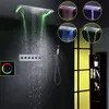 Estilo moderno 71x43 cm Panel táctil grande LED cabezal de ducha Spray burbuja cascada lluvia lluvia baño con ducha juego de grifo