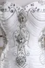 Fall 2019 Hoge Kwaliteit Mermaid Trouwjurken Sweetheart Hals Luxe Diamanten Crystal Bodice Corset Back White Organza Ruffles Bruidsjurken