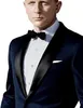 Kostium Homme Mariage Dark Blue Men Garnitury Najnowsze projekty Pant Spodnie Inspirowane Suit Siatek Worn In James Bond Wedding Suit dla mężczyzn