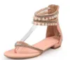 2017 femmes sandales blanc perle goujon appartements chaussures de plage décontractées perles mode goujon chaussures tongs grande taille 43