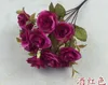 5 Buketter En bukett 14 Head Artificial Handgjorda Rose Flower Heads for Wedding Home Hotel Office Bridal Bouquet Decoration