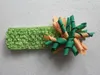 Baby Christmas Hair Flower kokardki 3,5 cala Korker Bow z Wafel Crochet Headband Clip Noworodka Baby Headbands Infant Hair Band Flowers PD011