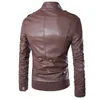 Cała nowa kurtka skórzana PU Mężczyzna Moto Cuir Mens Windproof motocyklowy motocyklista Jaqueta de couro veste cuir homme y07410238