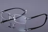 Moda super leve óptica miopia armação retangular sem aro com pernas TR90 58026 estilo três cores óculos para men4300509