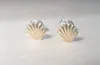 10PAIR الذهب الفضي Silver Clam Shell أقراط Seashell Stud أقراط الشاطئ الأقراط المحارة البحرية أرييل حورية البحر الأزرار المجوهرات المجوهرات