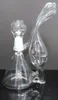 5sets/lot Mini Beaker Recycler Glass Bong Hand Blown Unique Design Small Water Pipe 6 inch Oil Rig Bubbler Sale Delicate Appearance