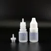 5 ML LDPE Plastic Dropper Bottles With Tamper Proof Caps & Tips Thief safe thin nipples 100 pieces for e juicy