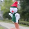 Nya julhandfingerdukar Tygduk Santa Claus Snowman Animal Toy Baby Educational Finger Puppet