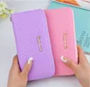 Wholesale-2017 new pure color ladies' wristband with a bag of stylish Korean version of the long style of women's zipper wallet