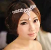Real Image Korean Style HeadPieces Women Austria Crystal V Shape Water Drop Crown Tiaras Hairwear Wedding Bridal Jewelry Accessory