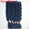 Wholesale Synthetic Jumbo Braiding Hair Bulk 24inch 80g Single Color Synthetic Straight Crochet Braids hair Extensions