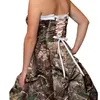 2015 bescheiden unieke plus size camo trouwjurken lieverd kant-up ruglagen tule afneembare trein realtree bruiden baljurk