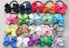 New Hair Bows with bobbles Alligator Clips ponytails Elastic Baby Hairwear Ribbon bows flower hairband accessories PJ5201