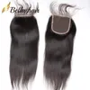 4x4 Straight Top Closure HD / Medium Brown Lace Natural Color Brazilian Peruvian Human Hair Extensions