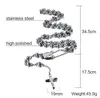 펜던트 목걸이 묵주 목걸이 십자가 예수 남성과 여성을위한 골드 도금 스테인레스 스틸 비드 체인