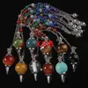 10pc mix Natural Agate Jasper Gem Ball Ranging Dowsing Reiki Chakra Tillgänglig Kedja Pendulum Pendant Chakras Kedja för hypnos