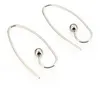 Earwires Moda DIY Kolczyk Szpilki Ustalenia Walentynki Francuski Drut Ear 925 Sterling Silver Hoop Kolczyk Haczyki 25mm 10 par / lot CF019