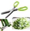 Stainless Steel Cooking Tools Kitchen Accessories Knives 5 Layers Scissors Sushi Shredded Scallion Cut Herb Spices Scissors