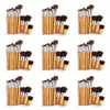 Commercio all'ingrosso 10 set / lotto 11 pz Pro Bamboo Pennelli per trucco Cosmetic Beauty Foundation Powder Concealer Blending Pincel Maquiagem Kit