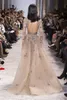 Elie Saab 2019 Z Długim rękawem Kryształowy Prom Dresses Haft Klejnot Klejnot Dekolt Luksusowe Suknie Wieczorowe Otwórz Tulle Formal Party Dress