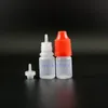 100 pièces 3 ML flacons compte-gouttes avec bouchons de sécurité à l'épreuve des enfants embouts flacon compte-gouttes en plastique presser e Cig Long nipple255z