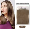 19 Färger Indisk Hår Skin Väft Remy Dubbelsidig Tape In On Human Hair Extensions 20st / Lot