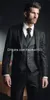 Hot Sale Slim Fit One Button Black Bruidegom Tuxedos Notch Revers Groomsmen Beste Man Mens Bruiloft Pakken (jas + Broek + Vest + Tie) G963