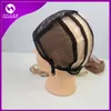 가발을 만들기위한 딱지없는 레이스 가발 모자 조정 가능한 스트랩으로 뻗어있는 끈을 짜는 캡 블랙 블랙 블로드 색상
