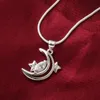 Free shipping fashion high quality 925 silver Moon and stars With diamond 925 silver necklace Valentine's Day holiday gifts hot 1652