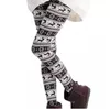 熱い販売のクリスマス雪の結びつきの印刷された絹の朗読の女の子の女性春秋の暖かい起動カットの伸縮性のあるズボン