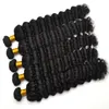 7A Betyg-längd 12-28 tum Deep Wave Hair Weft 100% Human Virgin Brazilian Hair Bundle 60g/PCS 5st/Lot, DHL Free