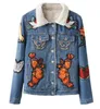 Wholesale- The new women's winter 2016 steller embroidery lambs wool cowboy coat jacket