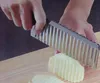 by DHL or EMS 300 pcs Potato Crinkle Wavy Edged Knife Stainless Steel Kitchen Gadget Vegetable Fruit Cutting Slicers
