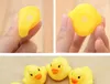 Hot Sale 20pcs/lot 4x4cm Cute Baby Girl Boy Bath Bathing Classic Toys Rubber Race Squeaky Ducks Yellow