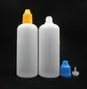 120 ml di bottiglie liquide in plastica E con dropper berretto a prova di bambino punta sottile lunga 450pcs/lotto