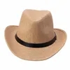 Wholesale-Modern Summer Men Straw Hat Cowboy Hat Jan04