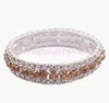 Novos 10 cores Moda Mulheres 3-Row Rhinestone Cristal Trims Tênis Primavera Pulseiras 6inches Jóias