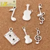 Note Musique Thème Clé De Sol Huitième Guitare Charme Perles 120 pcs lot Antique Argent Pendentifs Bijoux DIY LM41248y