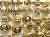 الكثير من 50pcs الذهب MING MENT GIFT MENS MENS PUNK MESS JONDEYRY SKULL RING HERMERON PATTER