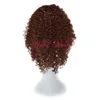 ombre couleur perruque synthétique KINKY CURLY Micro tresse perruque afro-américaine perruques tressées perruques de cheveux brésiliens 18 pouces courtes perruques synthétiques bouclées