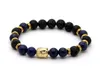 Intero 10 pz / lotto 8mm Nuovo Lapiz Lazuli Perline di Pietra Uomo Buddha Energia Yoga Meditazione Braccialetti Regalo Del Partito Jewelry258D